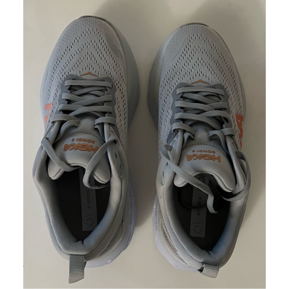 HOKA Bondi 8 Women's Gray Running Shoes - Picture 12 of 12